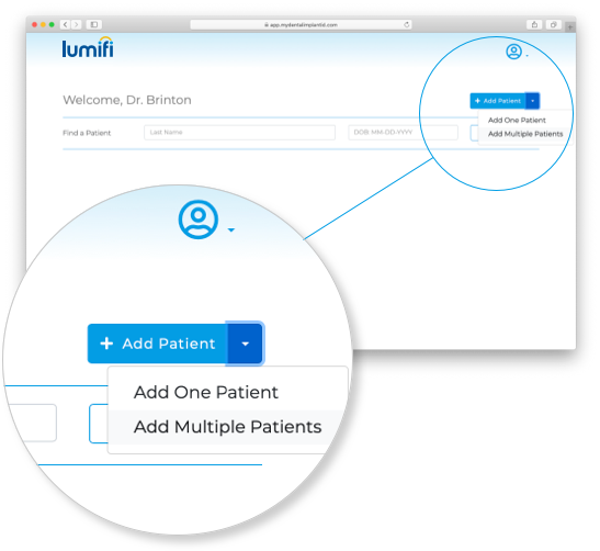 Image of UI to upload multiple patient records